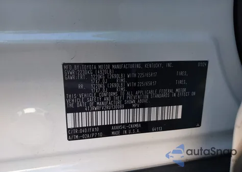 2024 Toyota Rav4 Hybrid Xle z USA, uszkodzony, nr VIN 4T3RWRFV2RU130089